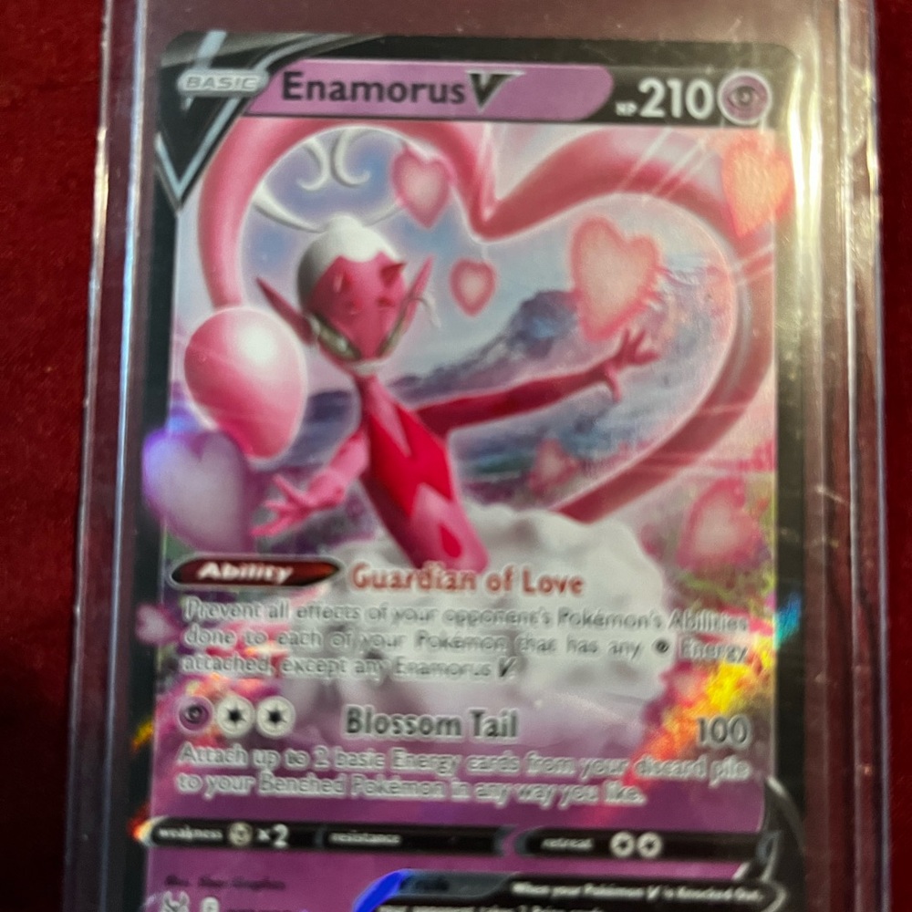 Enamorus V full art Pokémon Card mint condition 18$ or best offer